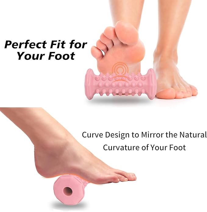 Plantar Fasciitis Relief Pink Set,Foot Roller Massager,Massage Lacrosse Ball,Spiky Ball Therapy Set for Relieve Plantar Fasciitis,Neuropathy Pain Relief Feet,Deep Tissue Muscle Massage