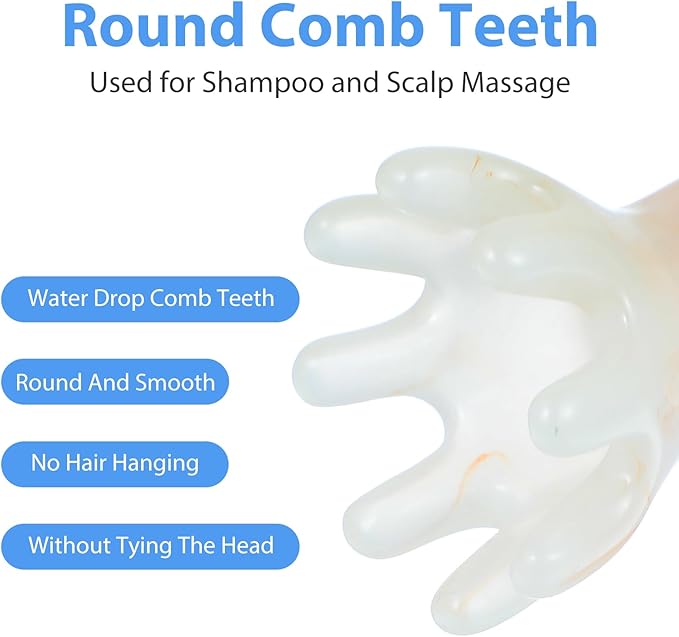 Head Massager Comb 2pcs Point Massage Comb Scalp Massager Handheld Palms Full Body 8-Legged Acupressure Manual Deep Massage Tools for Head Body Relaxing, Hair Growth