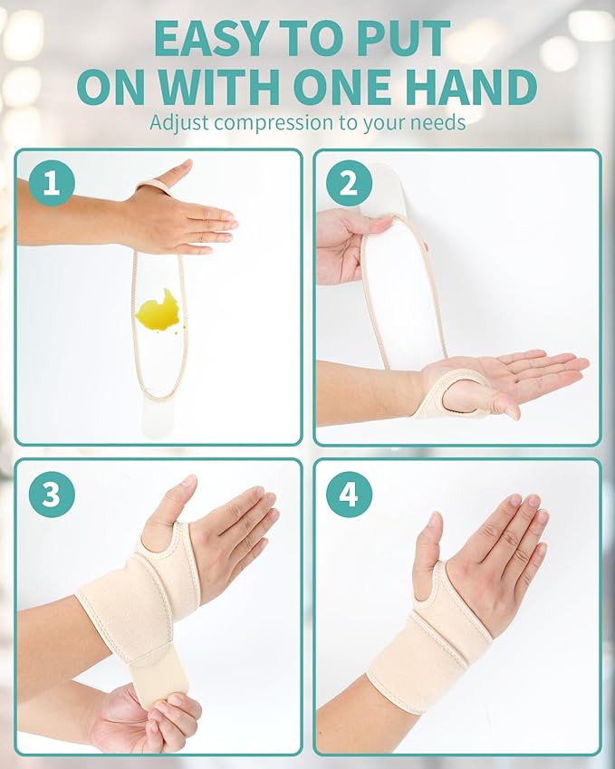 Castor Oil Pack Wrap for Wrist Hand Wrap Wrist Brace for Carpal Tunnel Relief,Adjustable Reusable Compression Wrist Support for Women Men Right & Left Hands,Single,Castor Oil Not Included