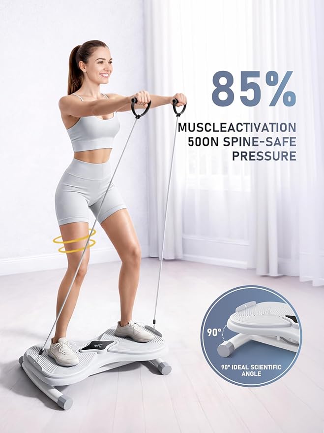 Waist Twister Machine with Rechargeable Battery, LED Counter, Ab Twister Board for Belly Fat Loss and Core Workout, 300 lbs Capacity, Silent Spin, Anti Slip, Home Gym Equipment for Women/Men