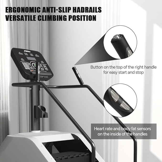 Stair Climber with LED Screen, Commercial Grade Stepmill Exercise Machine, 15 Speed Levels Stair Climber Stepping Machine for Cardio and Lower Body Workouts, 660LBS, 15-164 Steps/Minute