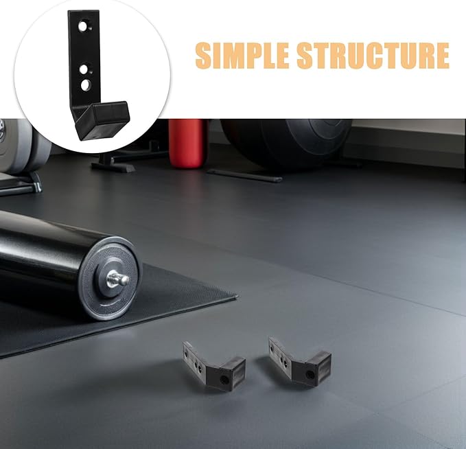 Homoyoyo 10pcs Heavy Duty Barbell J Hooks for Squat Rack, Plastic Gym Equipment Storage Hangers, Horizontal Barbell Holder Accessories for Home and Commercial Strength Training