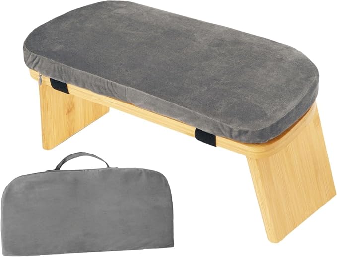 Meditation Bench with Cushion Ergonomic Non Slip Modern Support Kneeling Stool Soft for Indoor Outdoor Leisure Tea Ceremony
