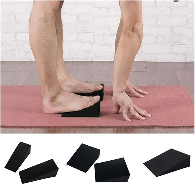 Yoga Foam Wedge Slanting Board EVA Foam Stretch Slant Boards Yoga Block Calf Extender Foot Stretcher(15x6x5cm 1 Pair)