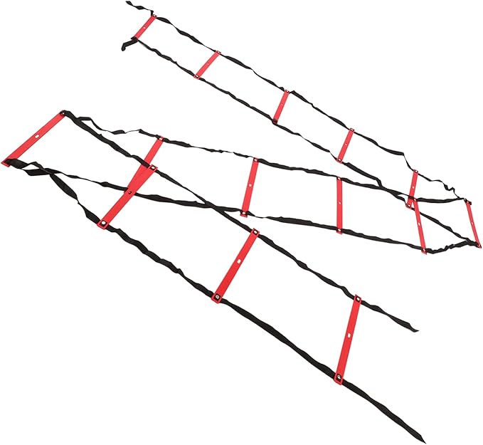 7M 14 Rung Agility Speed Ladder Stairs, Adjustable Training Ladder for Soccer Football Fitness, Non - Slip PP Agility Ladder with Angle Markers for Athletes and Coaches