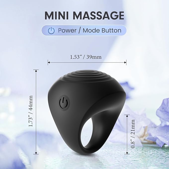 Mini Massager, Waterproof Rechargeable Portable Body Massage Ball, Multifunctional Finger Massager, Black