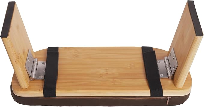 DYNAMI Bamboo Meditation Bench with Sponge Cushion, Portable Foldable Ergonomic Meditation Stool,Wooden Kneeling Stool for Yoga Sitting Prayer,Load Capacity 396lbs (Brown)