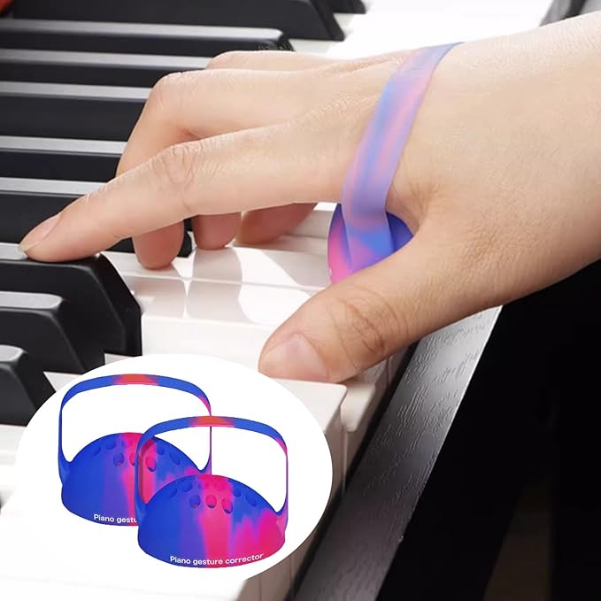 Piano Finger Trainer Ball Hand Corrector Finger Exercisers Posture Correction Tool Round Shape Semi Sphere Silicone Finger Training Ball for Beginners 2Pcs（Multi-colored）