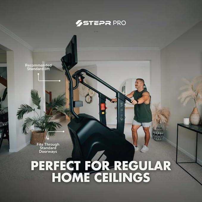 STEPR PRO+ Stair Master with 27" Touchscreen, Commercial Grade Stairmaster Machine for Home, 190 Steps/Min, Bluetooth & WiFi Stepper Machine, Resistance Band Attachments, Mobile App, 400 lb Capacity