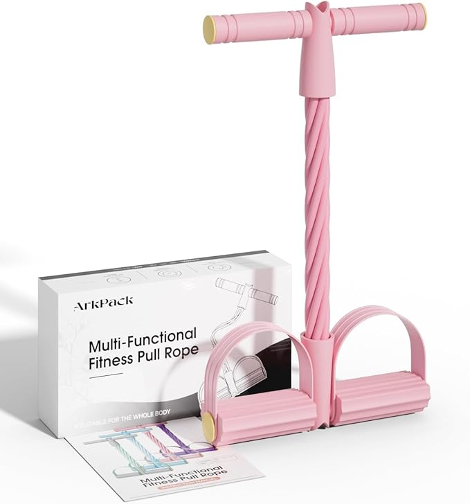 Pedal Resistance Band with Handle,6-Tubes Elastic Pull Rope Fitness Foot Pedal Resistance Bands for Women Girls Bestie Yoga Pilates Exercise Legs Calves Waist Arms Abdomen