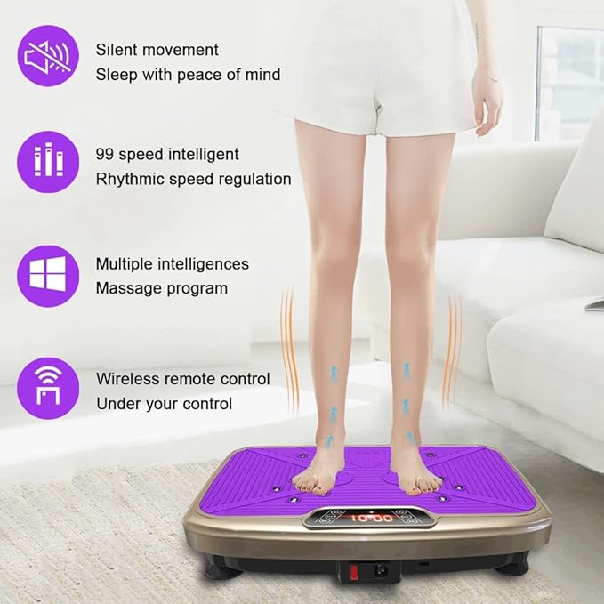 Fitness Vibration Plate Exercise Equipment Whole Body Shape Exercise Machine Vibration Platform Fit Massage Workout Trainer,Max User Weight 330lbs