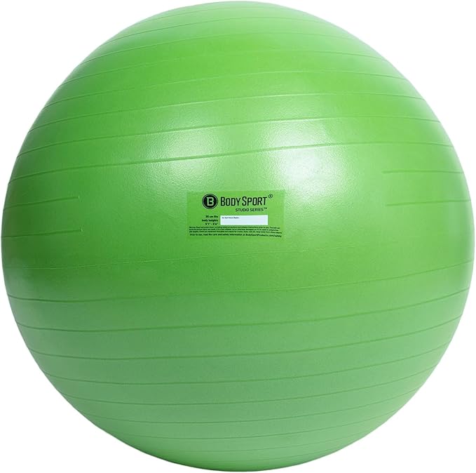 Body Sport Exercise Ball with Pump for Home, Gym, Balance, Stability, Pilates, Core Strength, Stretching, Yoga, Fitness Facilities, Desk Chairs