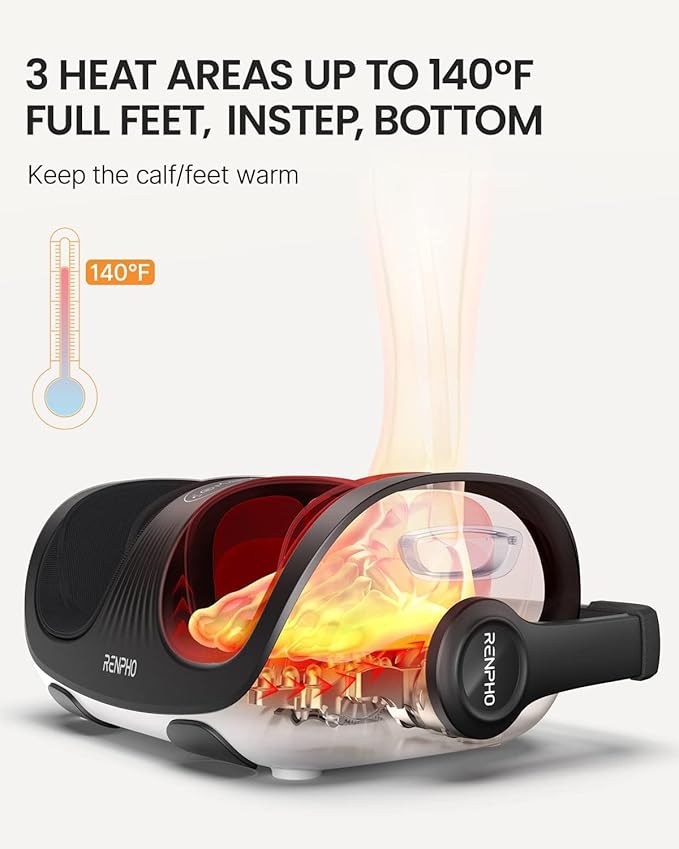 RENPHO Shiatsu Foot Massager with Heat, Foot and Calf Massager, FSA Eligible Items Only List, Deep Kneading Massage for Plantar Fasciitis Relief, Birthday Gifts for Women Men Size 14
