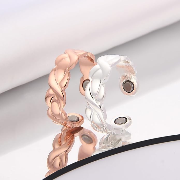 BioMag Copper Rings for Women, 99.99% Pure Copper Magnetic Rings Thumb Rings for Lymphatic Drainage, Adjustable Jewelry Gifts for Women