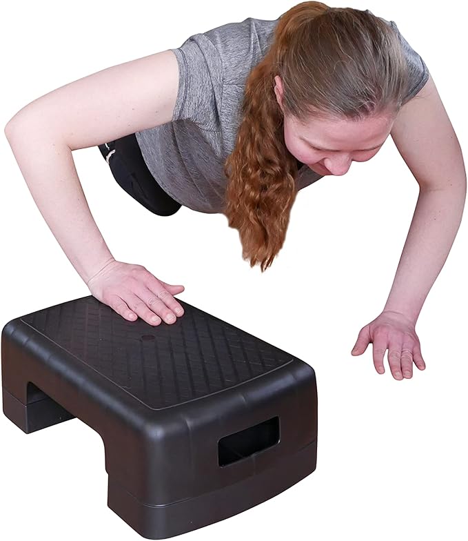 KOVOT Workout Step Platform with Risers for Aerobics, Yoga & Pilates – Step Deck with Adjustable Height Risers – Mobility Step for Seniors / Step Stool for Kids, Pets & More – Home Gym Cardio Fitness Lightweight, Compact & Portable