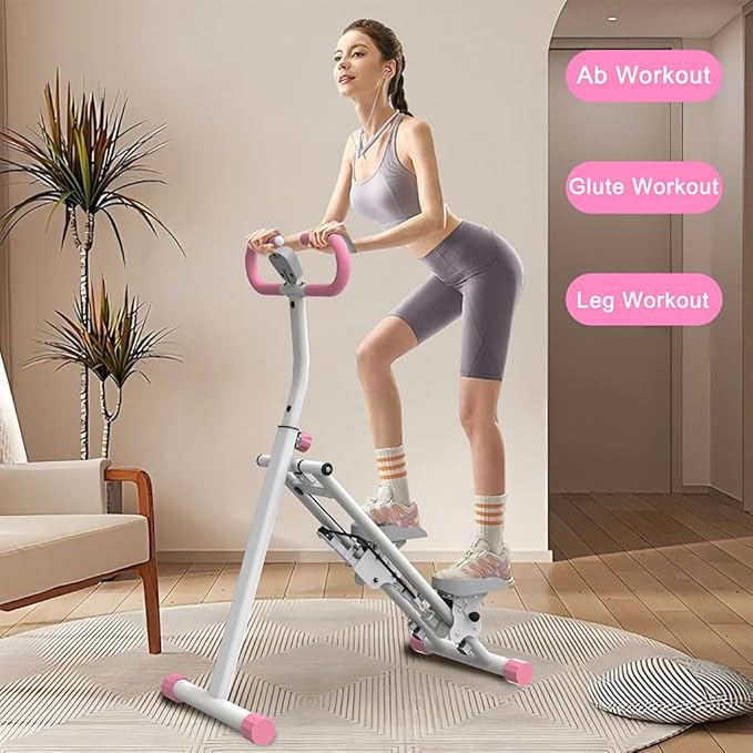 Folding Stair Stepper for Home, Vertical Climber Exercise Machine with Adjustable Handlebars & Monitor, Compact Full Body Cardio Climber for Apartment, 265 lbs Capacity