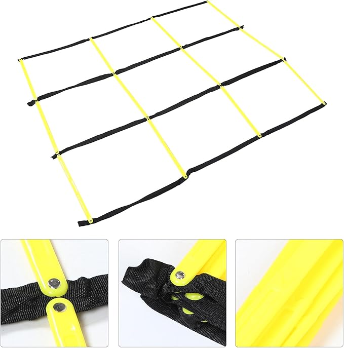 Agility Ladder Football Training Tool with Nine-Square Design Foldable Soft Speed Ladder for Soccer Footwork and Fitness Workouts for Sports Conditioning