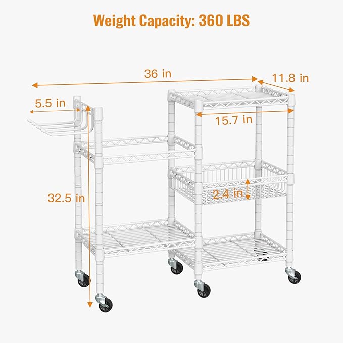 FUTASSI Home Gym Storage, 3 Tiers Workout Equipment Organizer with Wheels for Yoga Mats, Foam Roller, Dumbbells, Kettlebells, and Resistance Bands