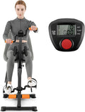 GYMAX Pedal Exercise Bike for Seniors, Hand Arm Leg and Knee Fitness Machine with Massage, LCD Monitor, Adjustable Height and Length for Total Body, Home Exercise Equipment for Elderly