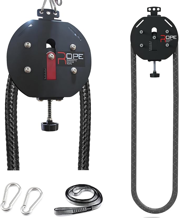Suspension Endless Rope Pulley System,13 FT Nylon Rope, Home Gym Infinity Rope for Interval Resistance Training,Can be Mounted on a Sturdy Door Frame, Beam, or Professional Fitness Rack