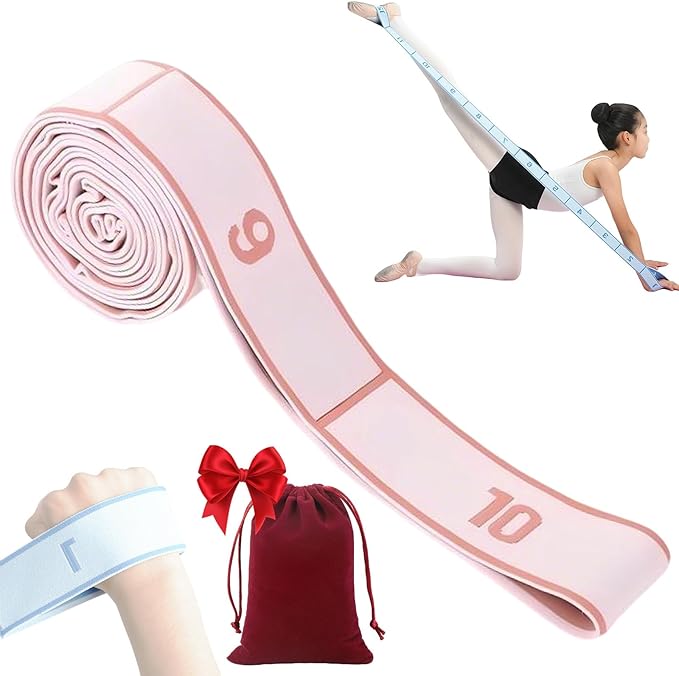 2026 Upgrade Fitness Resistance Band for Stretching and Yoga, Elastic Yoga Stretching Strap with Loops Handle, Adjustable Leg Stretcher Bands for Full Body Stretching Shaping