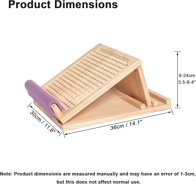 Portable Wooden Slant Board, for Calf Stretching and Squats, Professional Calf Stretcher, Adjustable Incline Board for Knees Ankle Heel Feet Leg