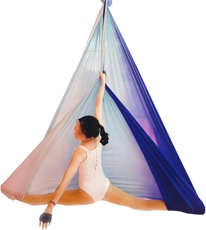 Aerial Yoga Hammock Aerial Pilates Silk Yoga Swing Set Inversion Equipment include daisy Chain, Pose Guide 5.5 yards