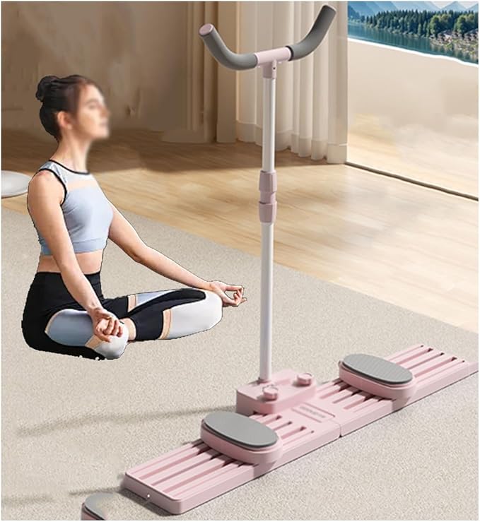 Leg Strength Split Exerciser Ski Trainer Ski Machine Exercise Collapsible Leg Magic Machine Adjustable Inner Thigh Shaper Kegel Trainer Workout Equipment(Pink,Armrest Type)