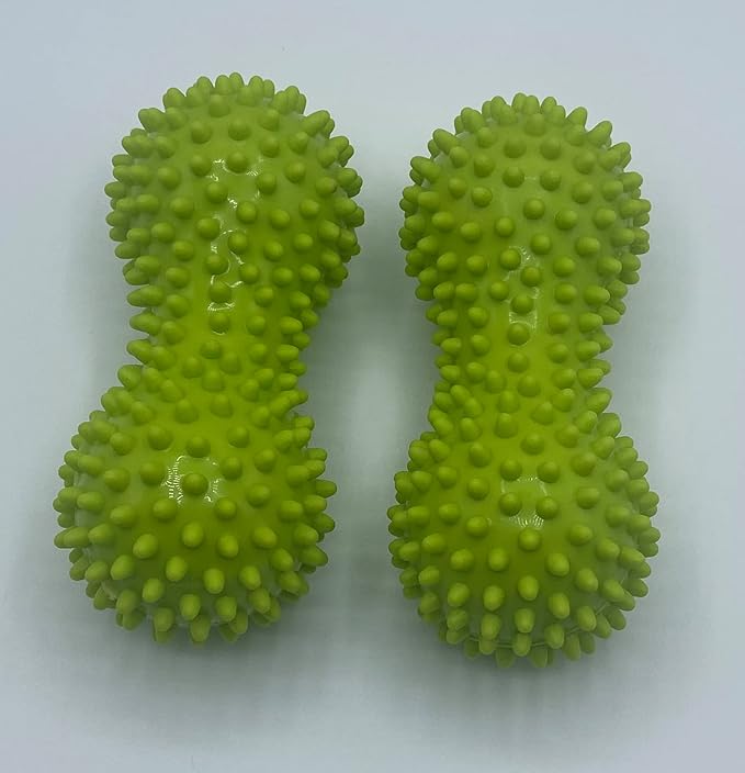 Therapist's Choice® Pack of 2 Soft Spiky Massage Peanut Balls, Stress Reflexology, Porcupine Sensory Peanut Ball Set
