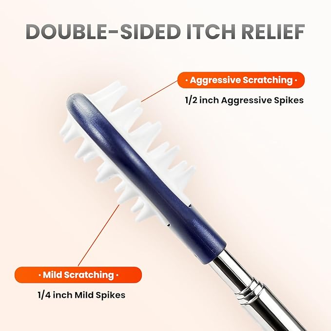 23-Inch Extendable Big Back Scratcher, Portable Double-Sided Big Back Scratcher for Rough & Soft Skin, Ideal for Men, Women & Adults, As a Gift for Friends, Parents and Loved Ones (H-Purple)