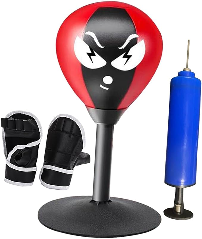Boxing Reaction Ball Sports Reflex Bag Boxing Equipment, Professional Boxing Speed Ball with Stand for Workout Home Gym MMA, WithHalfFingerGloves