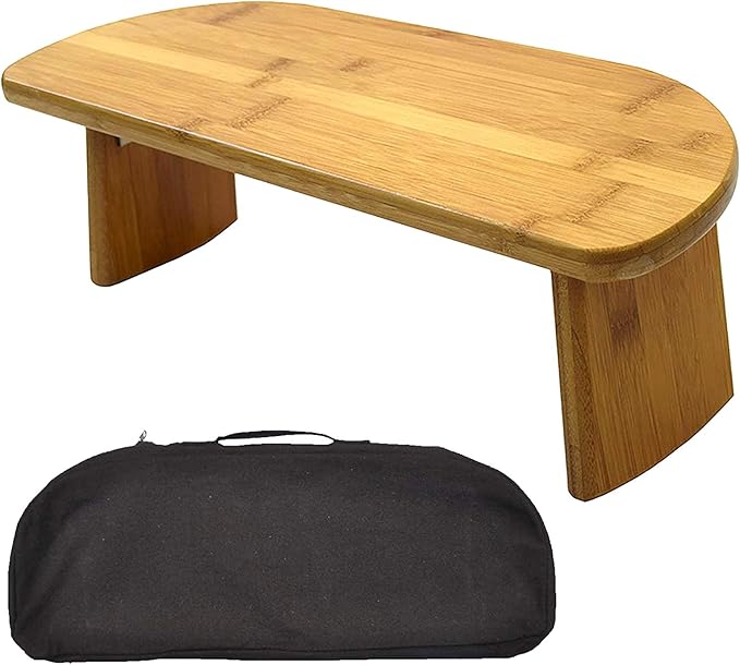 Portable Meditation Bench, Bamboo Meditation Stool Folding Knee Seat Bench Ergonomically Shaped Booster Seat - Esoteric Gifts