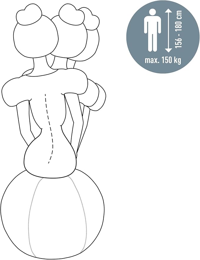 Leitz Sitzball für aktives Sitzen, Gymnastikball, Ergonomische Alternative, INKL. Stoffbezug, Handluftpumpe