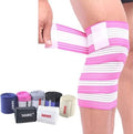 Runworld (1 Pair Elastic Breathable Knee Brace Compression Bandage Wraps Pain Relief Straps Support Wraps Sleeve for Men Women Cross Training WODs,Gym Workout,Fitness & Powerlifting (Rose/White)