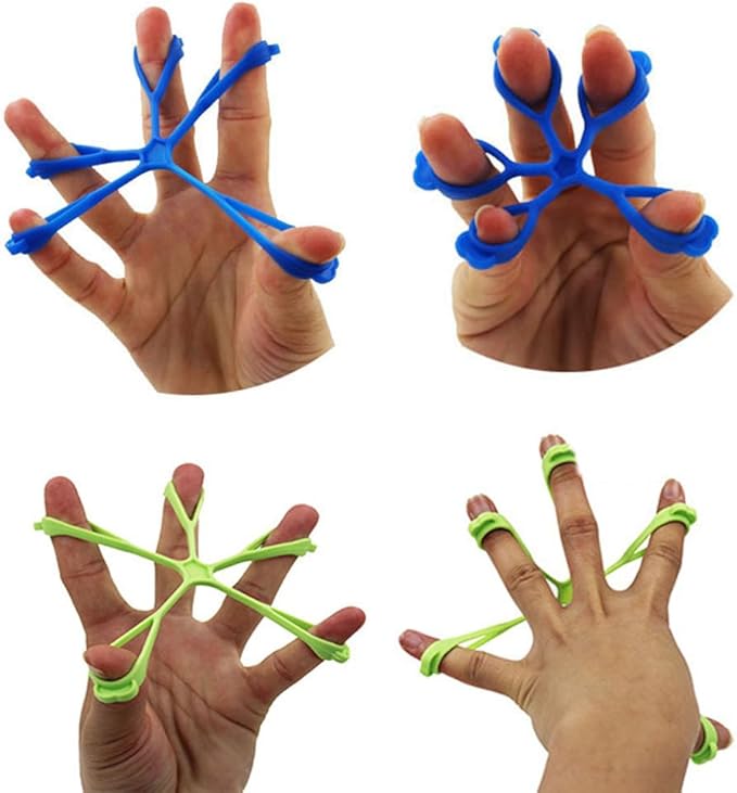 3 Pack Finger Stretcher Finger Exerciser Hand Strengthener Grip Strength Trainer Hand Resistance Bands Finger Extension Elastic Rings Hand Strengthening Extensor 7LB 9LB 11LB Set