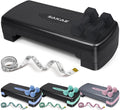 SAKAE Step Aerobics Platform Set with Dumbbells & Measuring Tape, Aerobic Steppers for Exercise at Home, Adjustable Height 2 Level Risers Workout Step Trainer with Non-Slip Surface, Multiple Colors