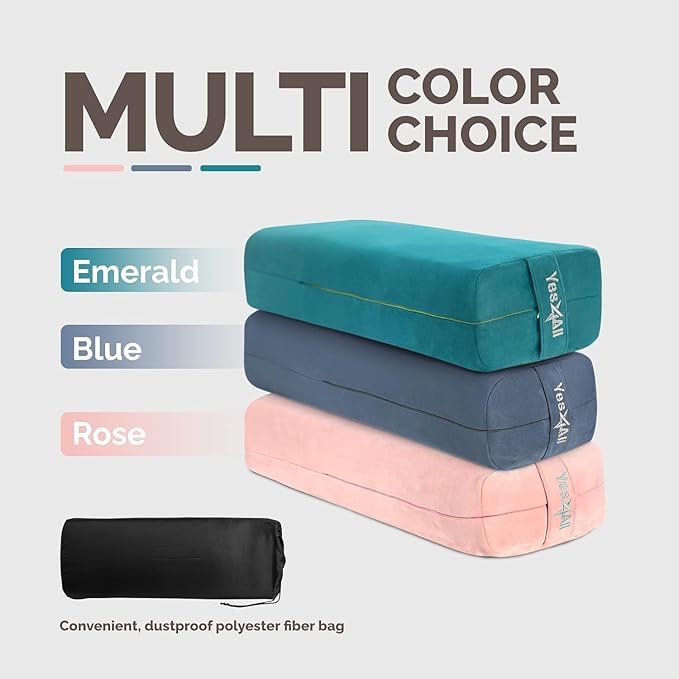Yes4All Triple-Layer Sponge Yoga Bolster for Restorative Yoga & Meditation – Supportive Pillow for Balance & Pose Adjustments
