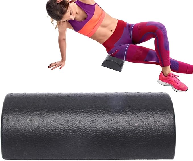 Half Round Foam Roller - Half Foam Roller, Semi-Circles Foam Roller, Half Round Roller, Half Round Yoga Roller | Half Round Exercise Roller, Compact Half Cylinder Foam Roller for Travel