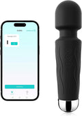 Handheld Personal Small Massager with APP–Waterproof, USB Rechargeable, 20 Vibration Patterns, 8 Speeds,Black