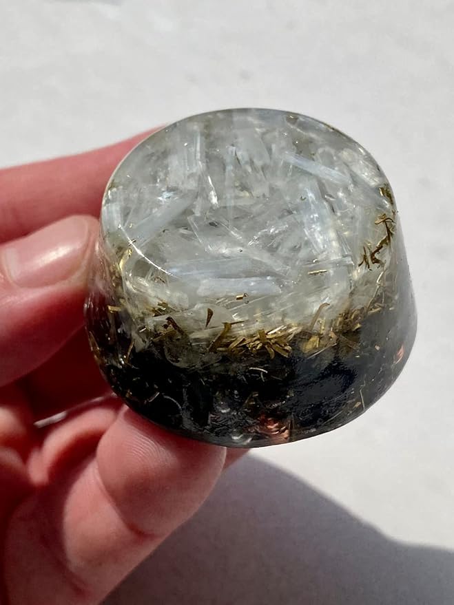 Selenite Orgone Generator Energy Accumulator 7.83Hz/432Hz/528Hz/Advance Harmonics Many Beautiful Ingredients! (Selenite)
