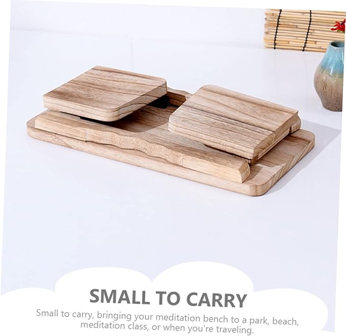 TOYANDONA Meditation Bench Wooden Kneeler Seat Stool for Prayer Non-Slip Zen Stool