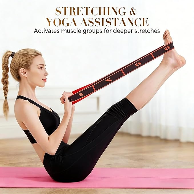Fitness Resistance Band for Stretching and Yoga,Numbered Resistance Band,Adjustable Fashion Puller Exercise with Clear Markings