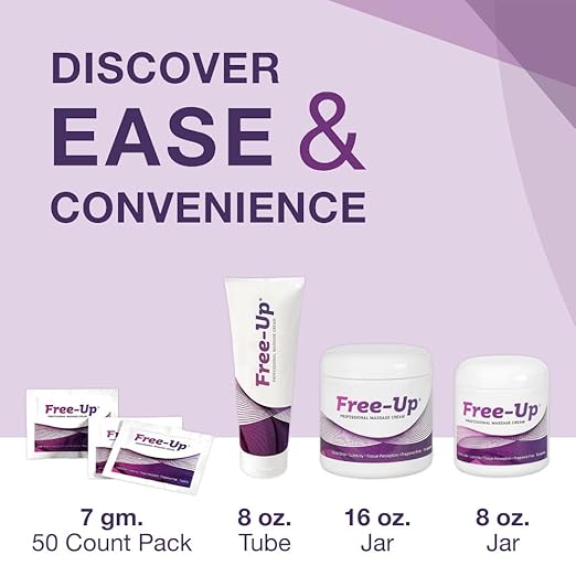 Free-Up-Professional Massage Cream, Fragrance-Free, Great Glide, Lubricity, Tissue Perception, Perfect for Physical Therapy, Massage Versatile, Non-Greasy, 16 Oz Jar