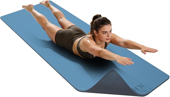 ILILI Yoga Mat Thick&Large Exercise Mats for Home Workout – Extra Wide Yoga Mat with Carrying Strap 76''x32.7''x0.35'' For Men & Women – Anti-Tear, Lightweight, Cushioned Support, Works Great on All Floors for Stretching, Pilates, Meditation and Floor ...