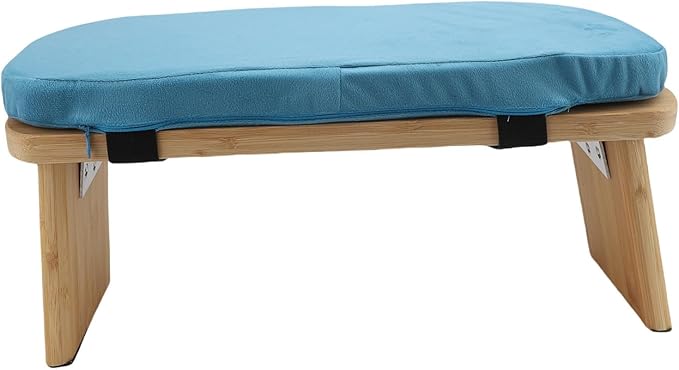 Meditation Bench, Folding Kneeling Meditation Stool, Removable Cushion Stool with Magnetic Locking Hinges, Ideal for Indoor & Outdoor Yoga & Prayer (Blue)