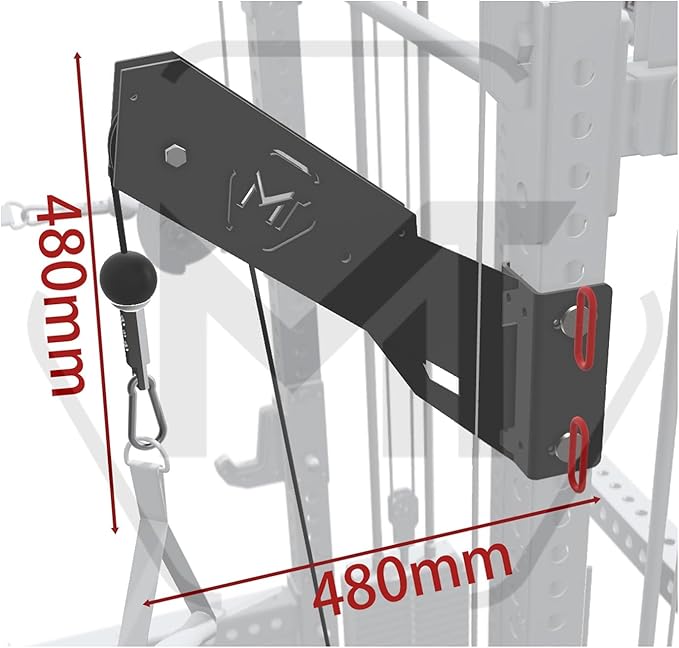 LAT Pulldown Attachment for 3"x3" Power Racks, Adjustable Height Squat Rack Extension, Fitness Equipment for Strength Training & Home Gym Workouts