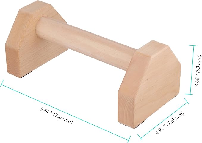 4 PCS Wood Push Up Stands, 2 Pairs Non Slip Base Wooden Parallettes, Push up Handles Exercise Equipment for Fitness, Calisthenics, 10 x 5 x 3.7 inch