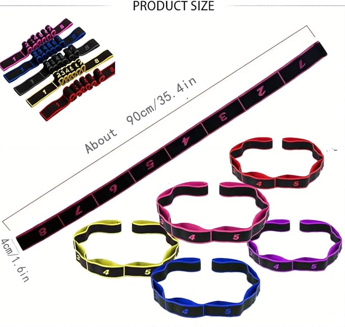 Fitness Resistance Band for Stretching and Yoga,Numbered Resistance Band,Adjustable Fashion Puller Exercise with Clear Markings