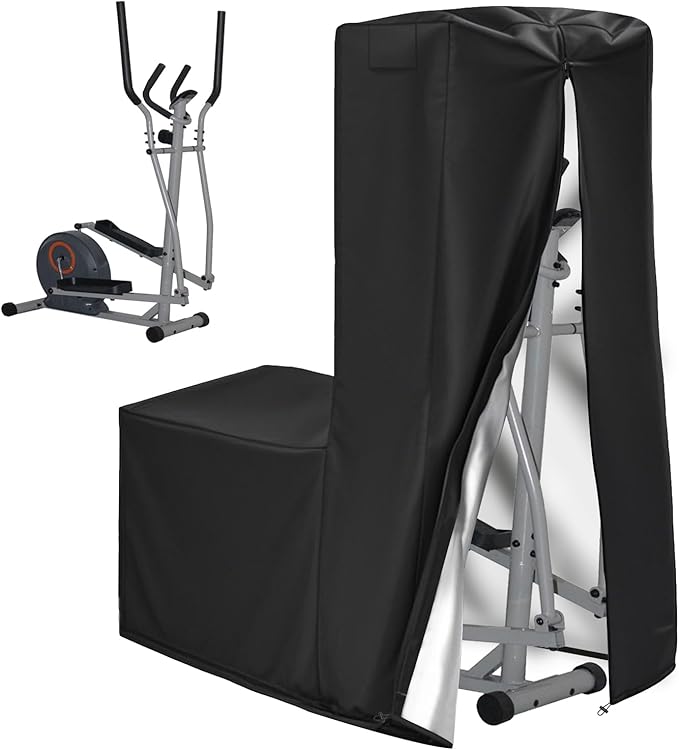 Elliptical Cover, 600D Oxford Fabric Covers with Zipper- fit for Elliptical Exercise Machine/Elliptical Trainer Indoor/Outdoor/Home/Gym, Waterproof Dustproof UV Resistant, Black,70.8 * 29 * 65inch