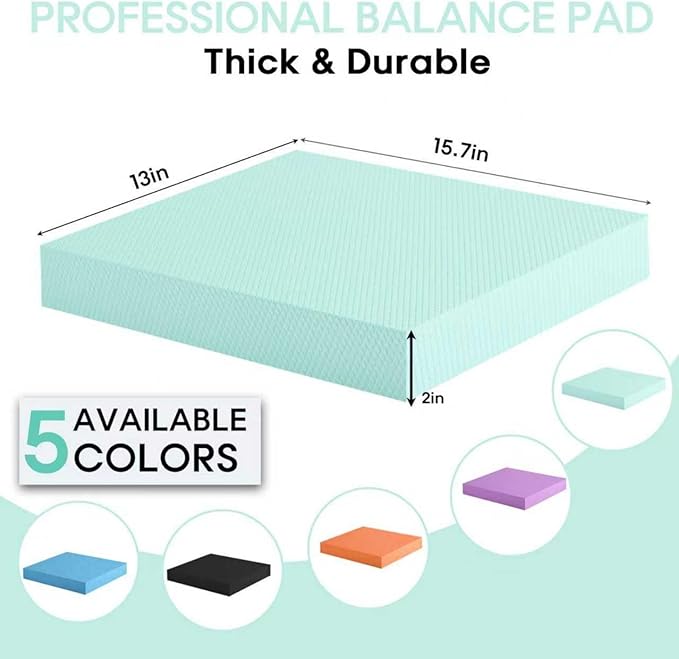 Balance Pad – Stability Trainer for Balance, Stretching, Physical Therapy, Exercise, Mobility, Rehabilitation and Core Training Non-Slip Closed Cell Foam Premium Balance Pad Knee Pad